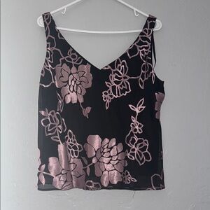 Alex Evenings Black and Pink Sleeveless Tank Top 117